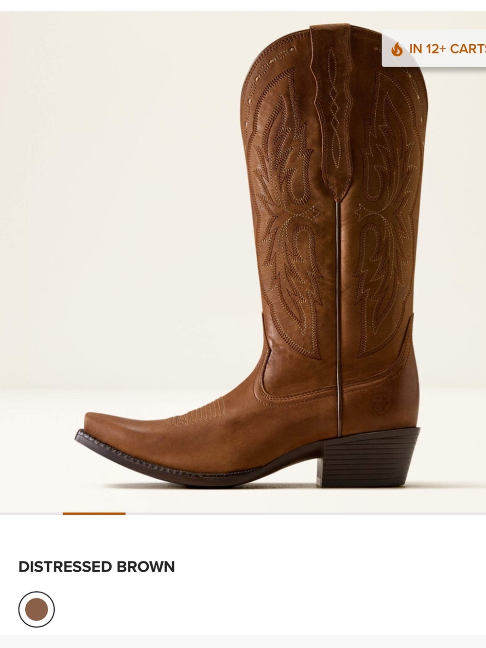 ARIAT | Distressed Brown Leather Western Boot Accent